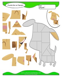 Puzzle Kes Yapıştır Çalışma Sayfaları